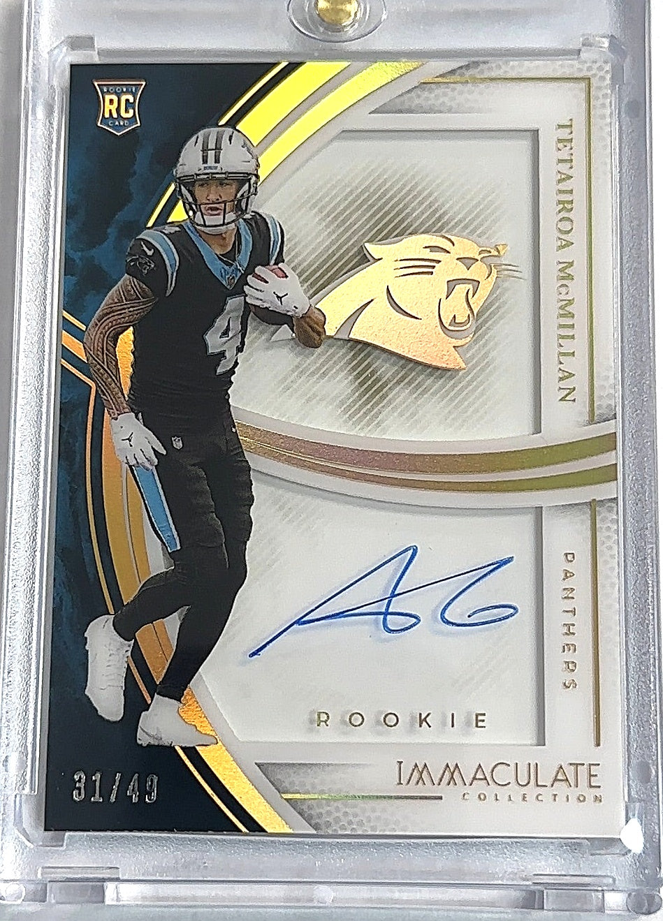 Tetairoa McMillan Immaculate Shadow Box RC Auto /49 — front