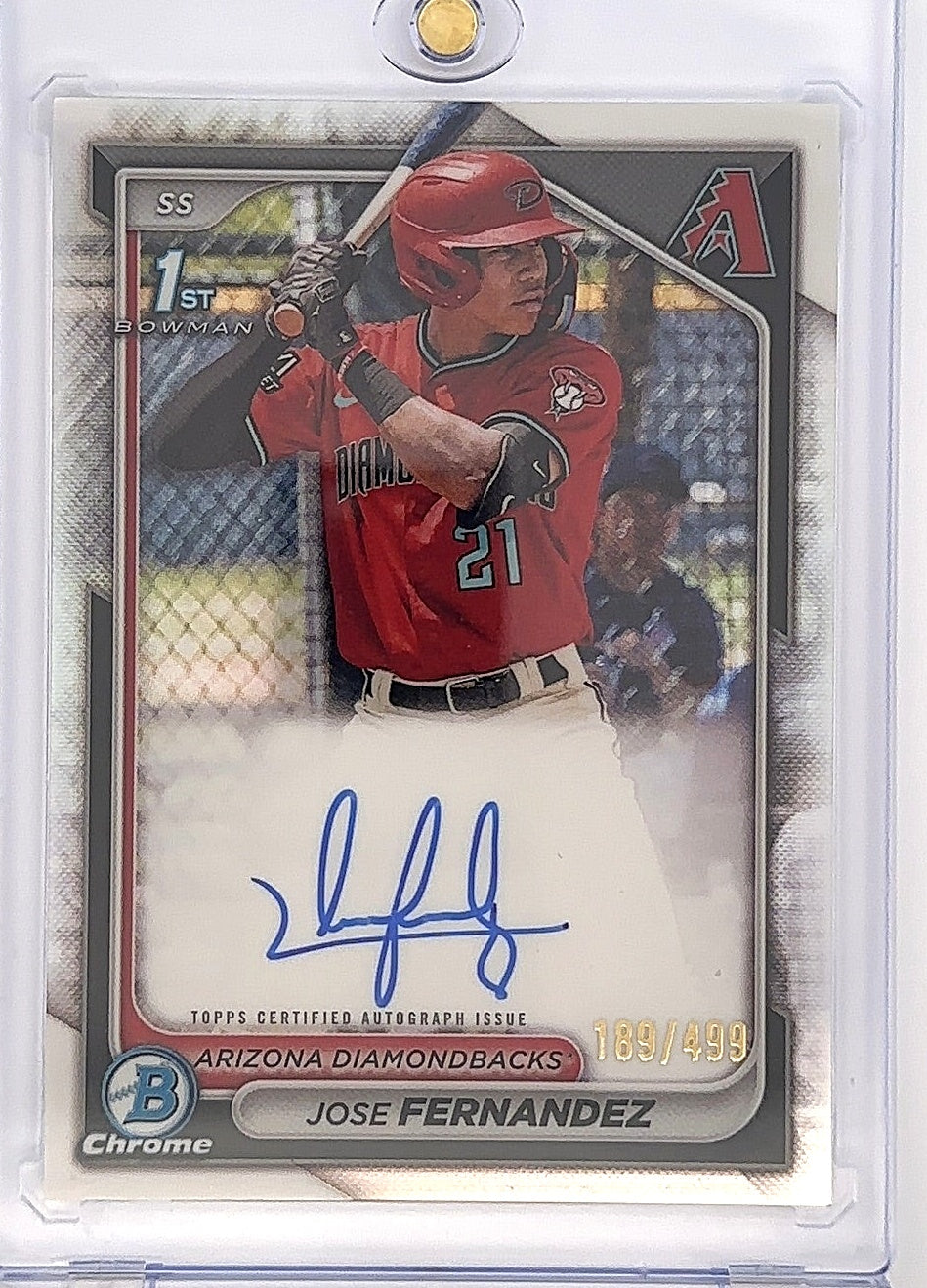 Jose Fernandez Bowman Chrome 189/499 Autograph — front