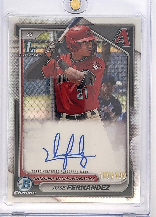 Jose Fernandez Bowman Chrome 189/499 Autograph — front