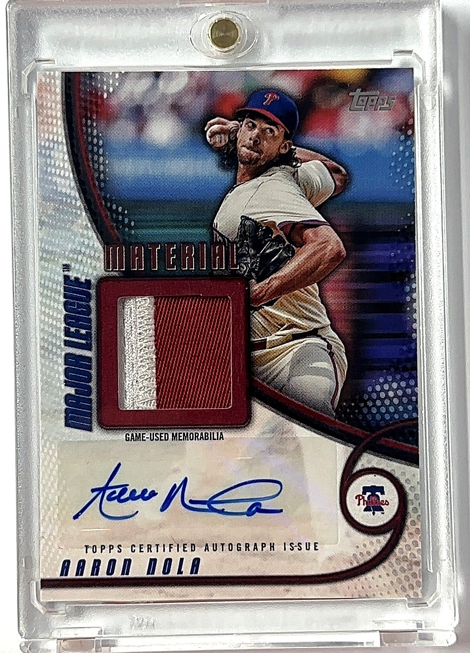 Aaron Nola Topps Patch Auto /5 — front