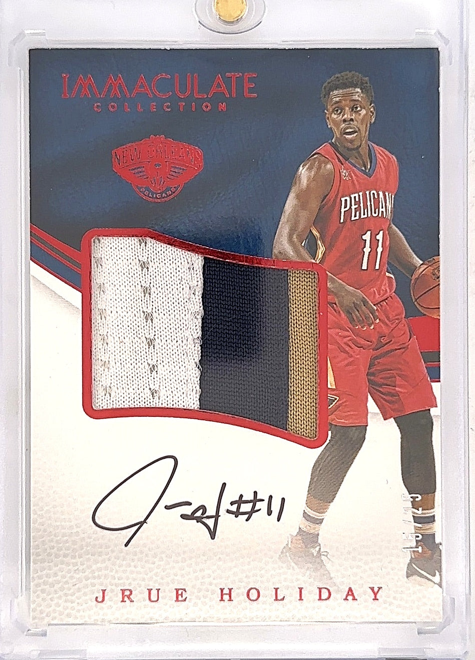 2016-17 Panini Immaculate Collection Premium Patch Autographs Jrue Holiday #PP-JHO /25 — front