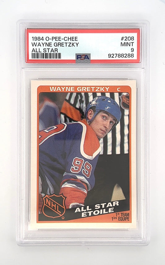 1984 Wayne Gretzky O-PEE-CHEE All Star #208 PSA MINT 9 — front