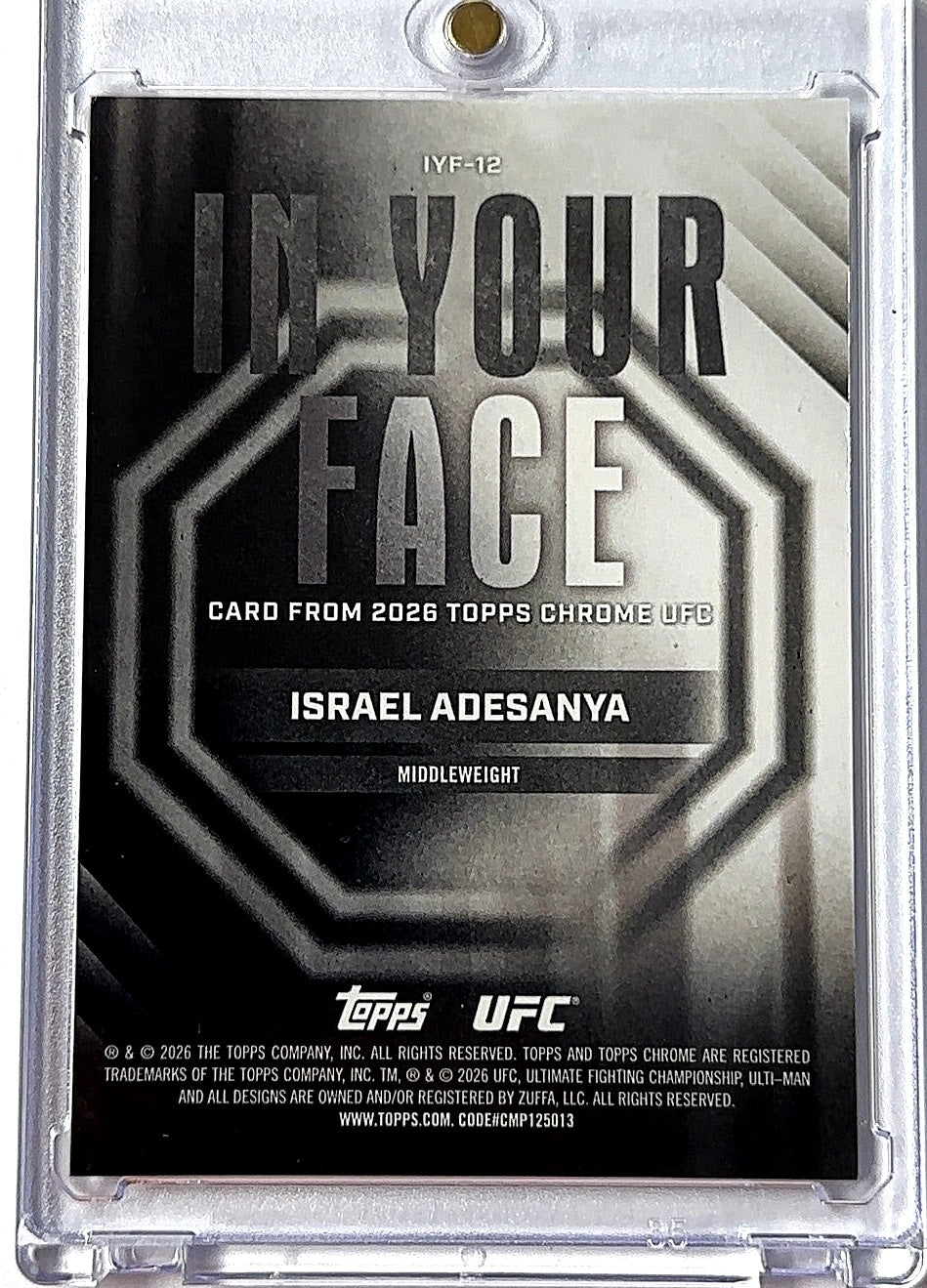 Israel Adesanya In Your Face /25 — back
