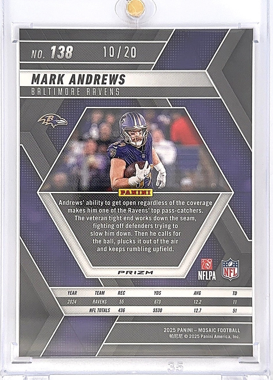 2025 Panini Mosaic Mark Andrews [Choice Cherry Blossom] #138 — back
