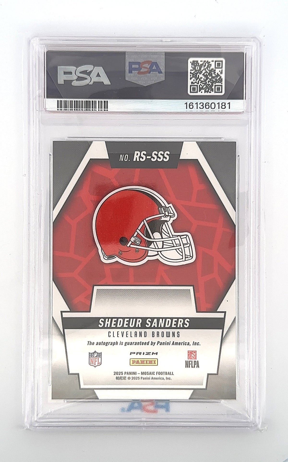 2025 Panini Mosaic Rookie Scripts Shedeur Sanders #RS-SSS PSA 9 — back