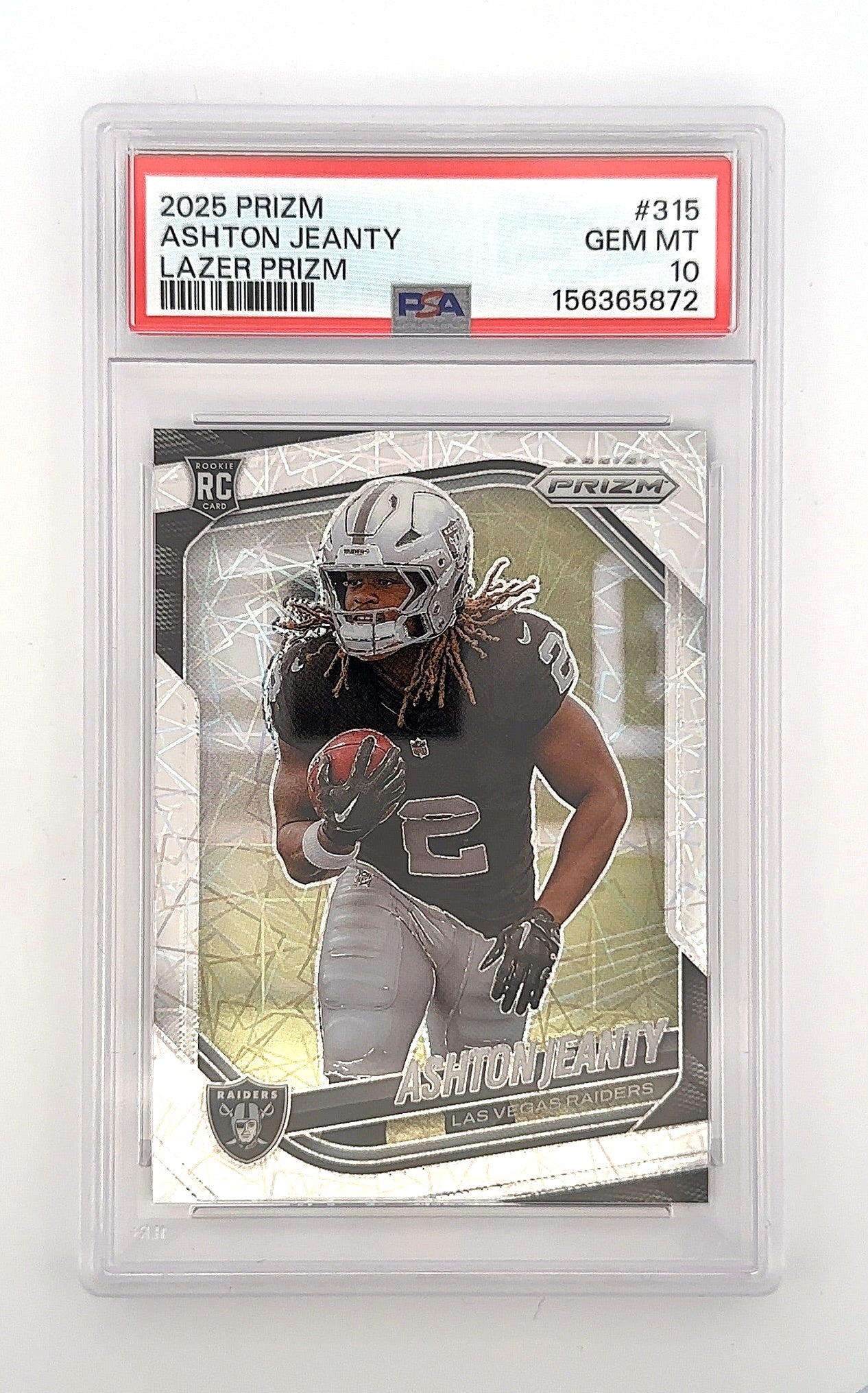 2025 Panini Prizm Ashton Jeanty [Lazer] #315 PSA 10 — front