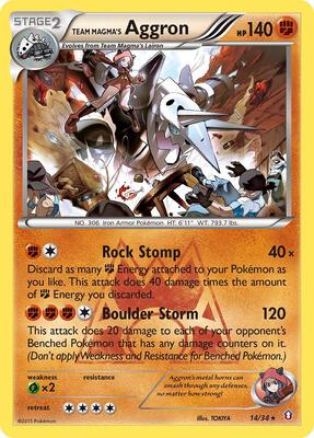 Team Magma's Aggron #14/34 — stock