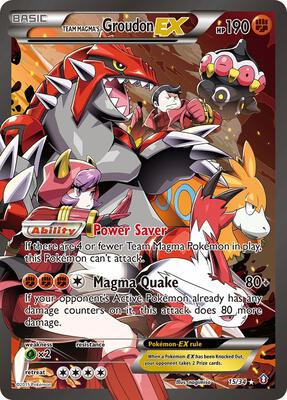 Team Magma's Groudon EX #15/34 PSA NM 7 — stock