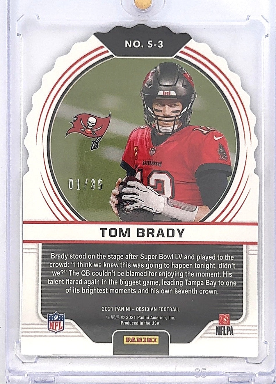2021 Obsidian Supernova Tom Brady /35 #S-3 — back