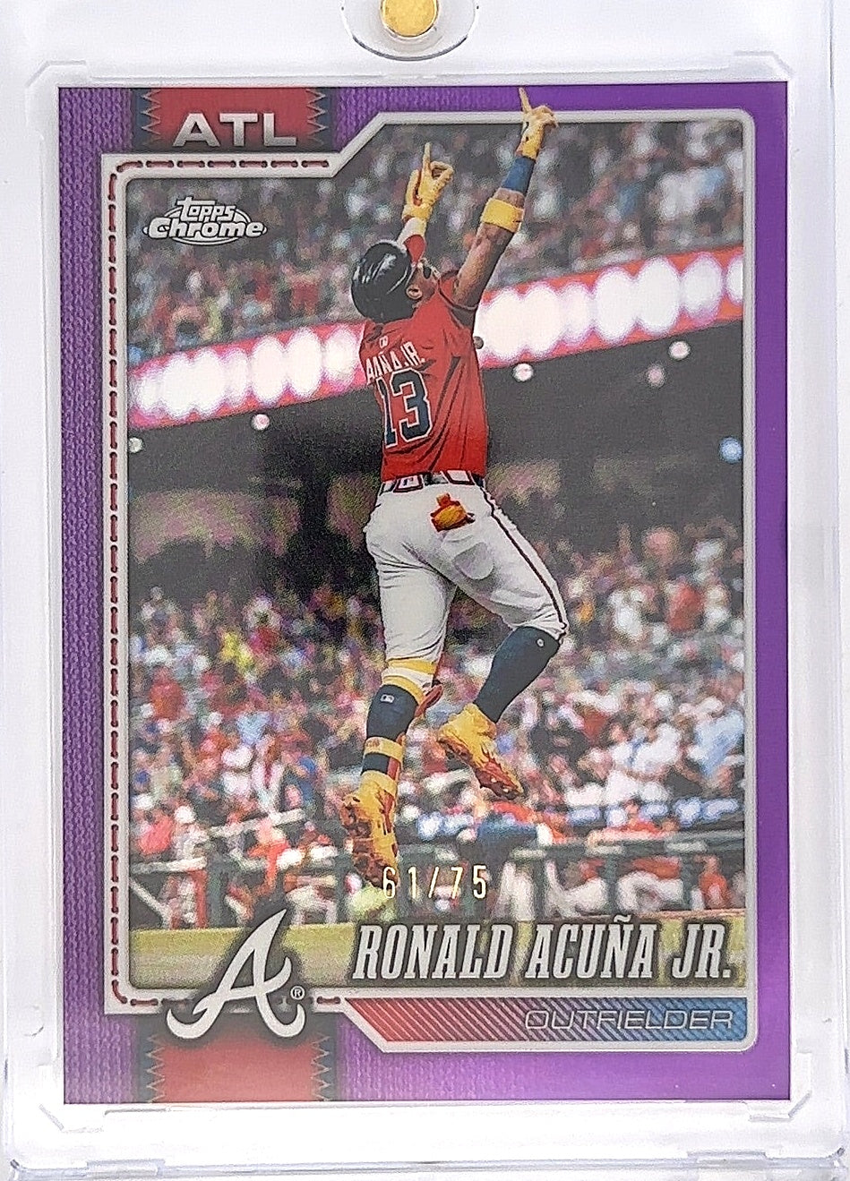 2026 Topps Chrome Ronald Acuna Jr. [Purple Refractor] #124 61/75 — front