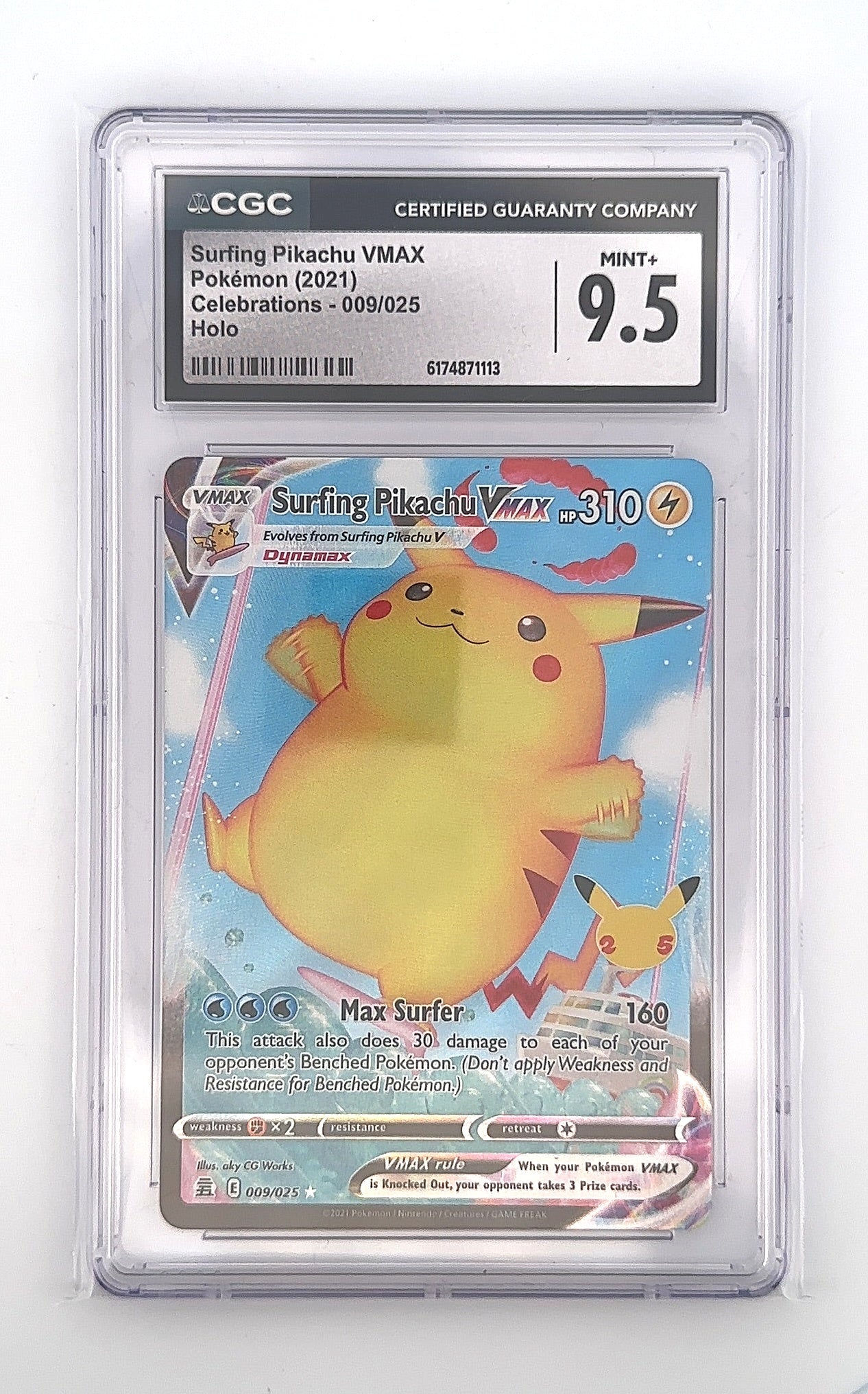 Surfing Pikachu VMAX #009/025 CGC 9.5 — front