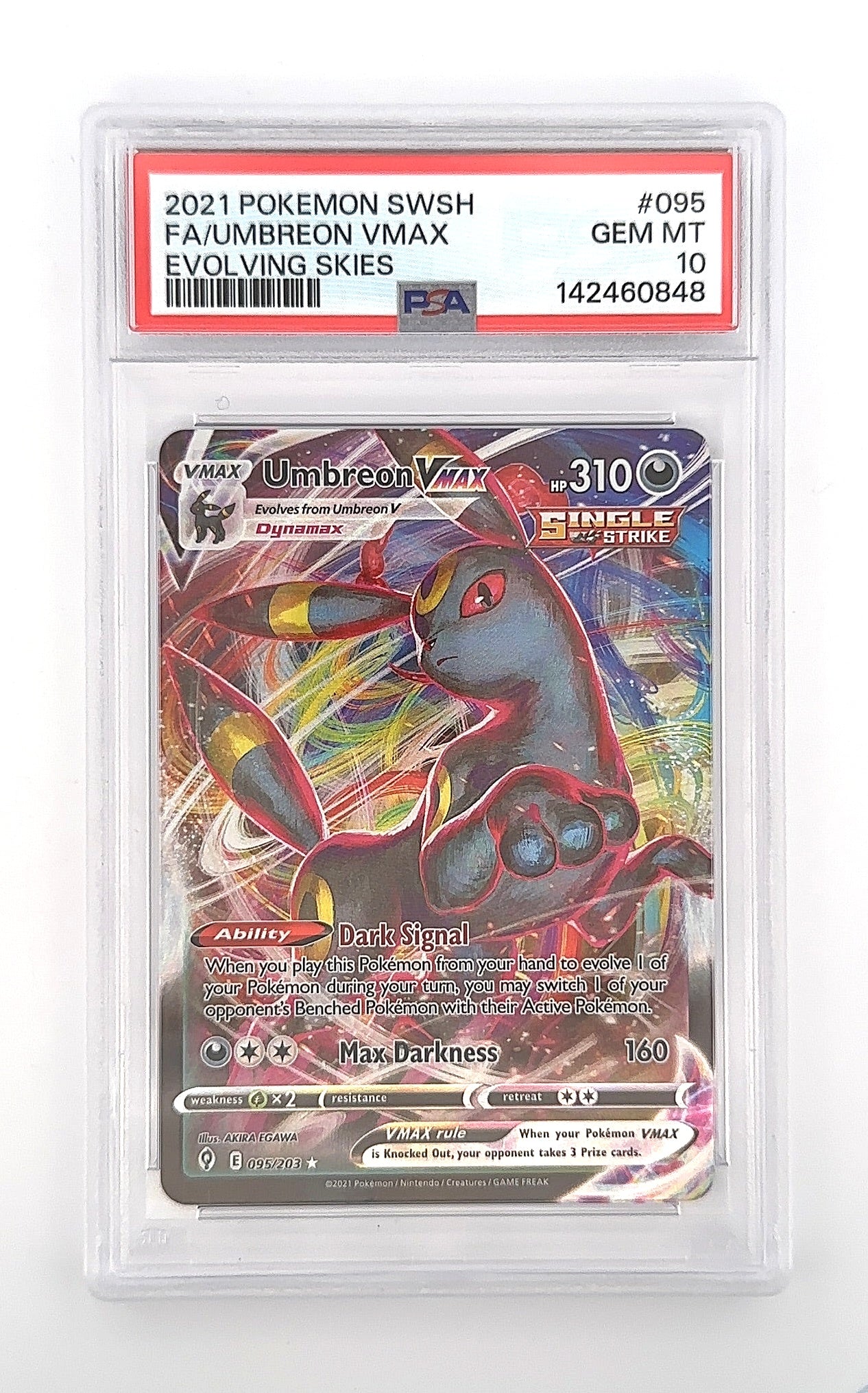 Umbreon VMAX #095/203 PSA GEM MT 10 — front