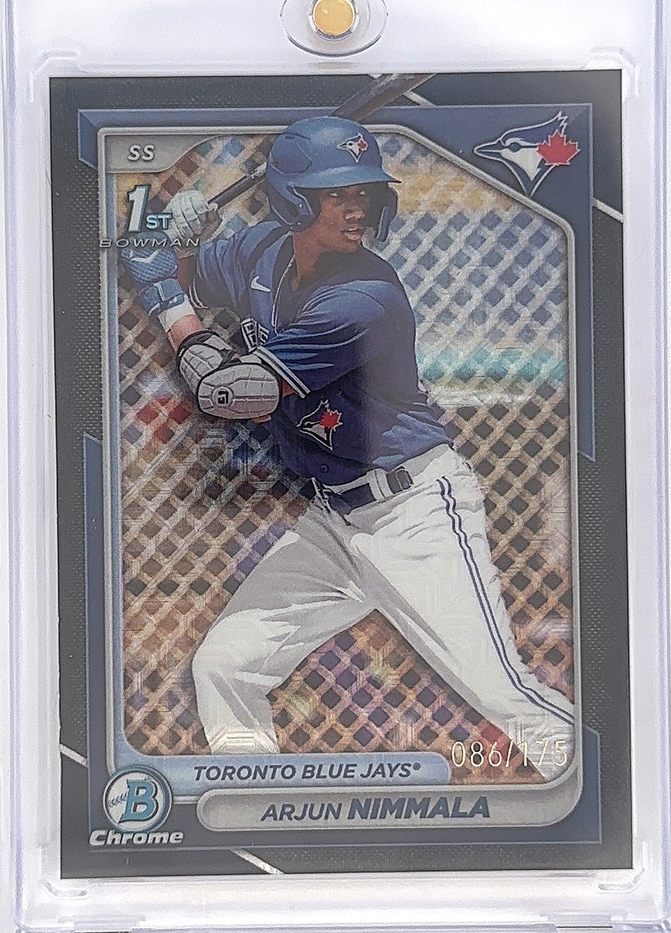 2024 Bowman Chrome Prospects Arjun Nimmala [Mojo Navy] #BCP-142 — front