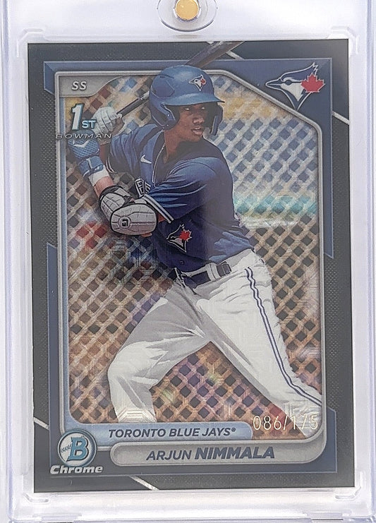 2024 Bowman Chrome Prospects Arjun Nimmala [Mojo Navy] #BCP-142 — front
