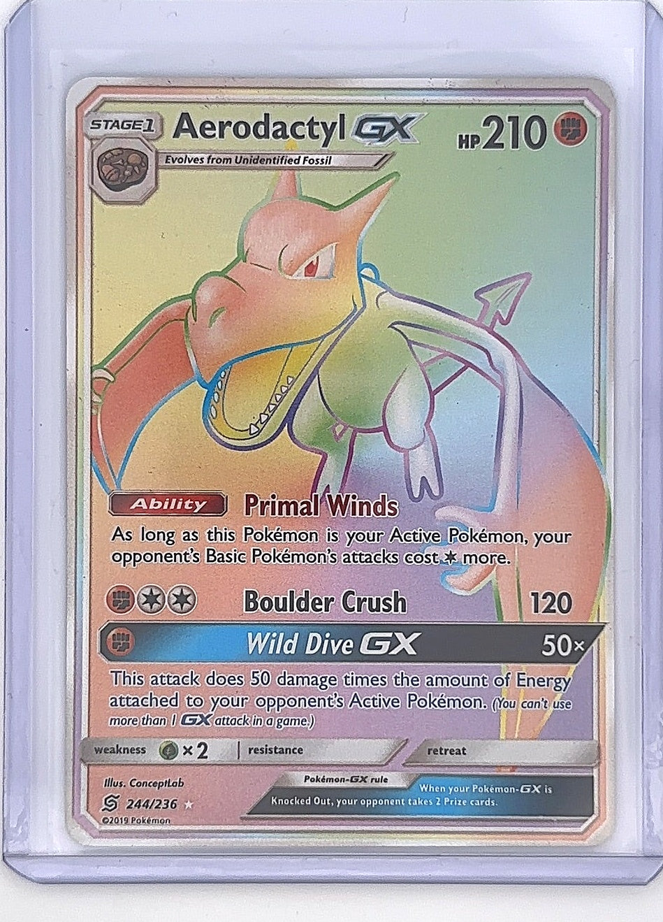 Aerodactyl GX (Secret) #244/236 — front