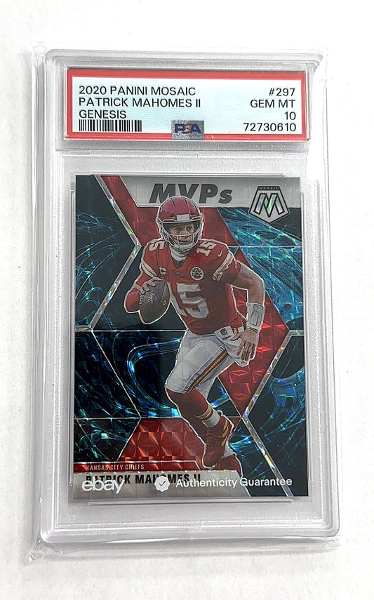 2020 Panini Mosaic Patrick Mahomes II [Genesis] #297 PSA 10 — front