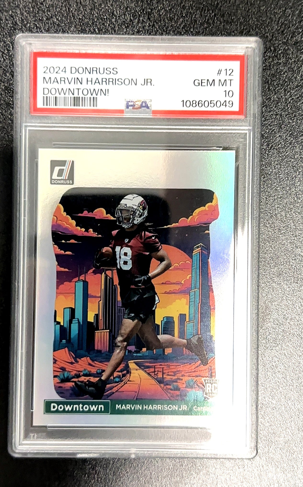 2024 Panini Donruss Downtown Marvin Harrison Jr. #12 RC PSA 10 — front