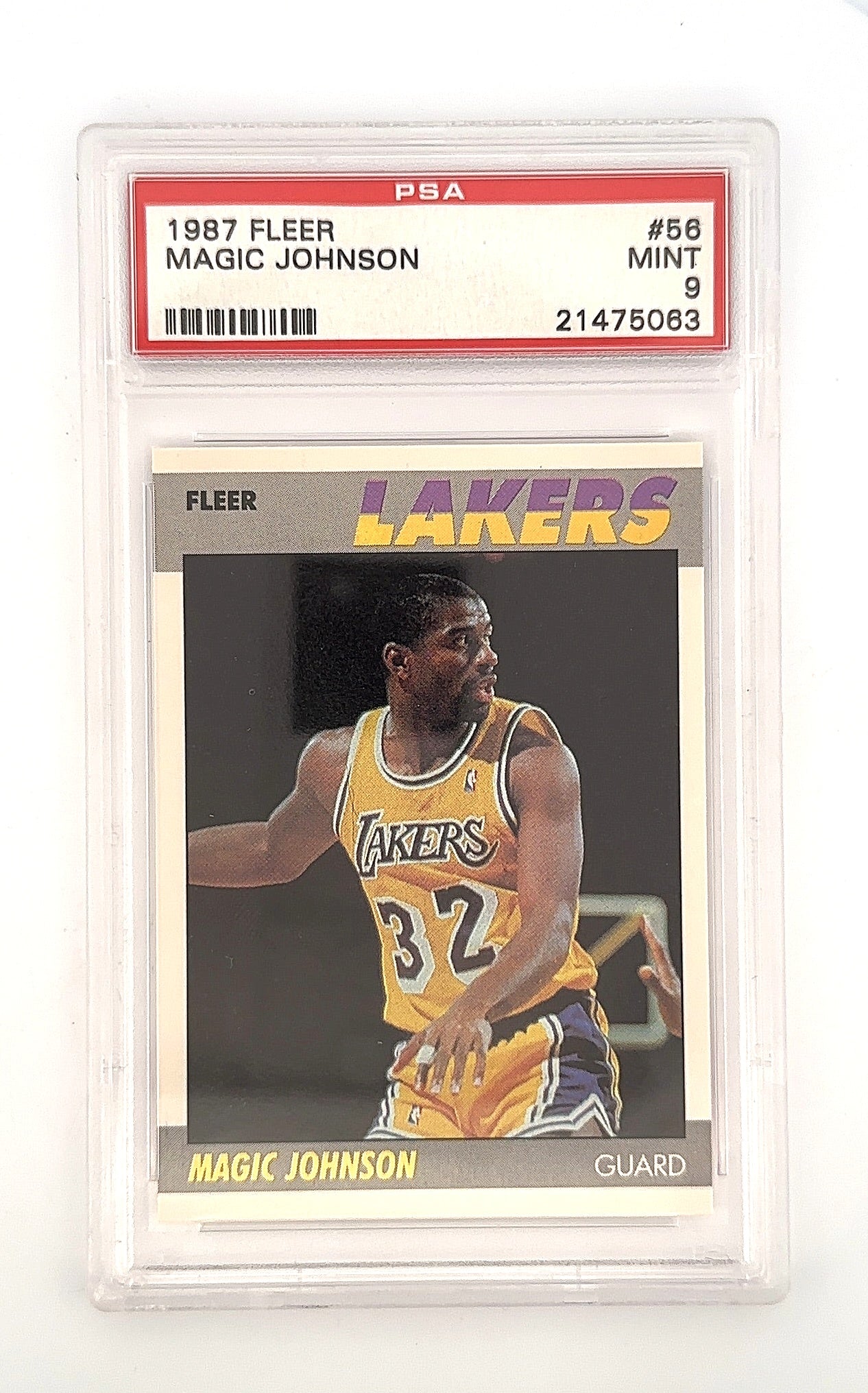 1987 Fleer Magic Johnson #56 PSA 9 — front