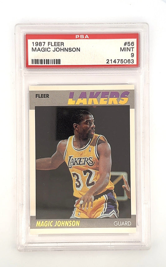 1987 Fleer Magic Johnson #56 PSA 9 — front