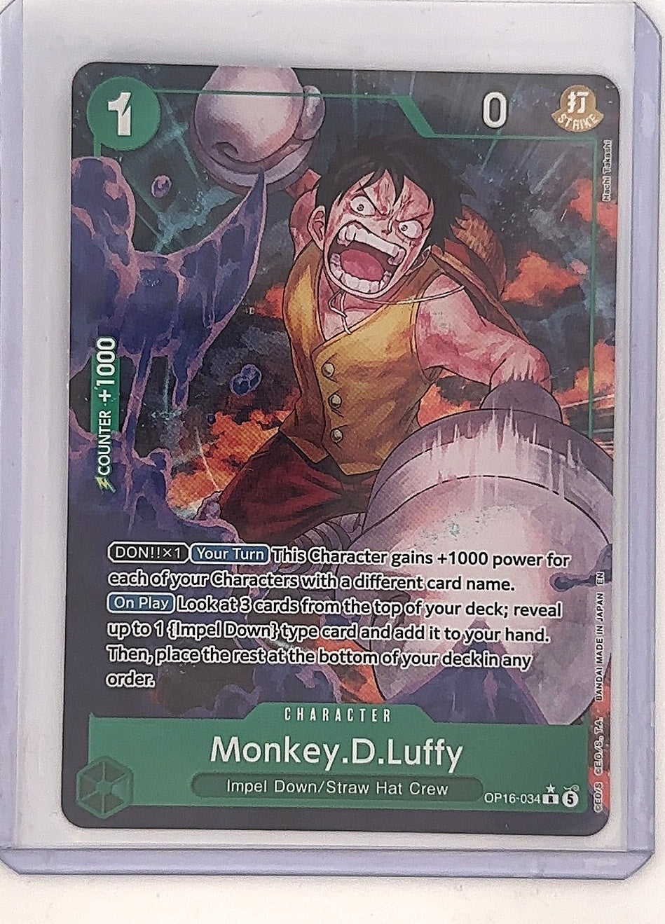 Monkey D Luffy OP16-034 R — front