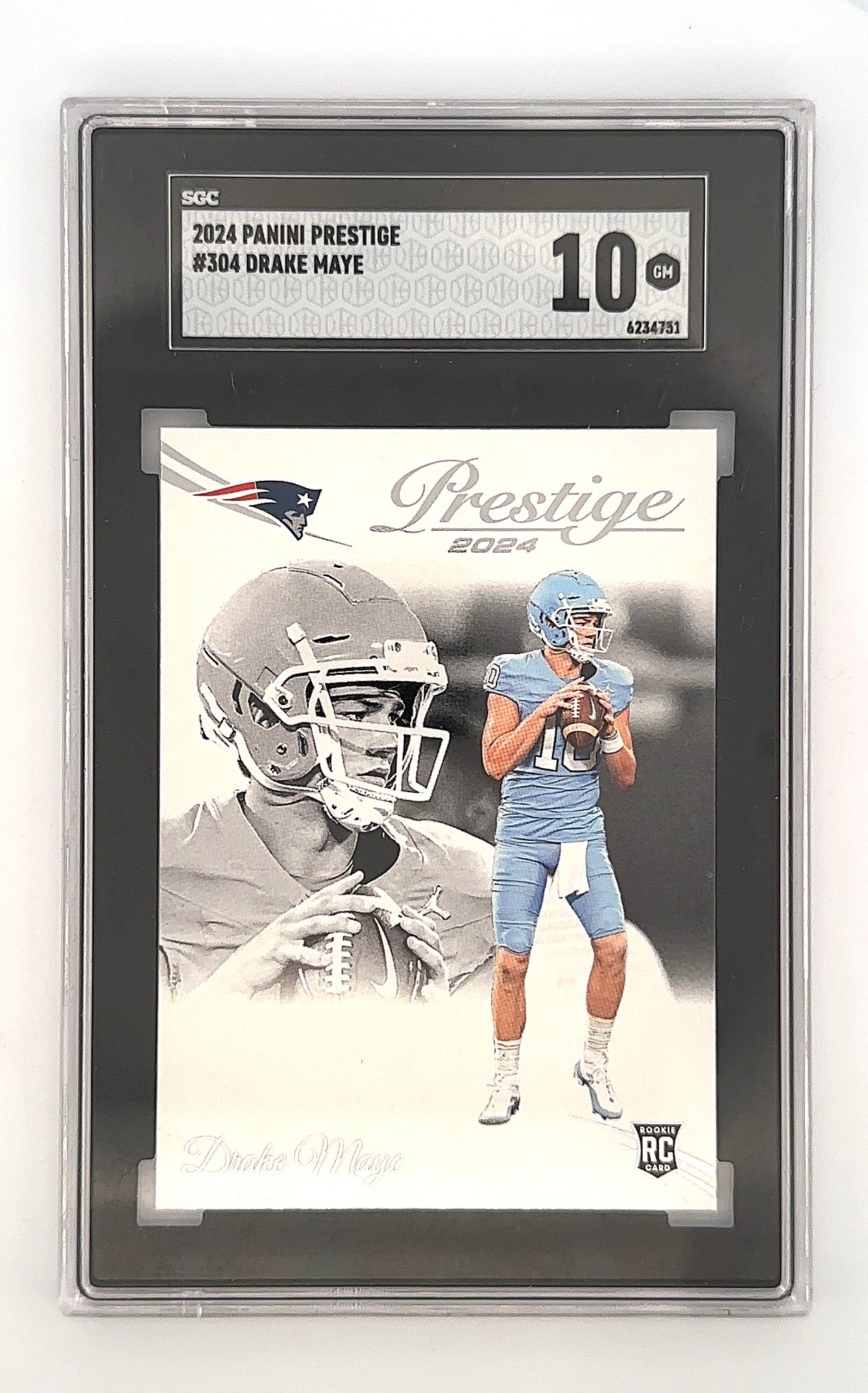 2024 Panini Prestige Drake Maye #304 SGC Gem Mint 10 — front