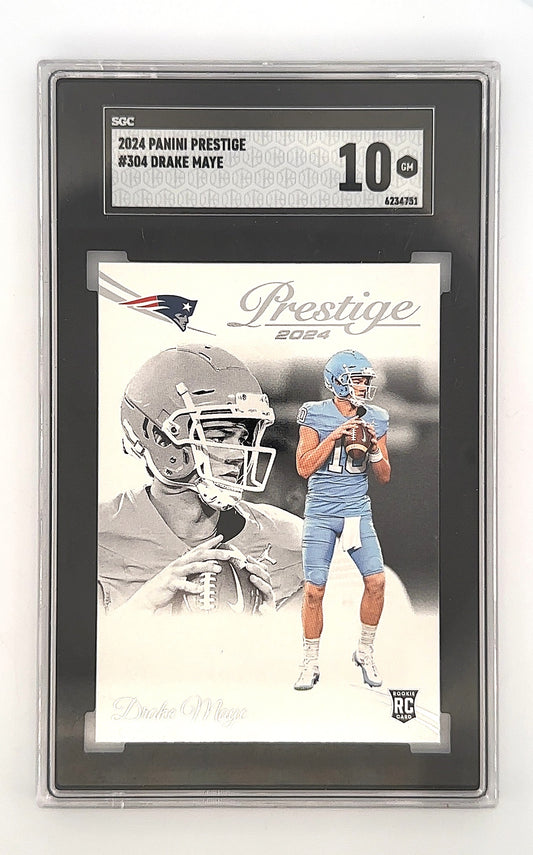 2024 Panini Prestige Drake Maye #304 SGC Gem Mint 10 — front