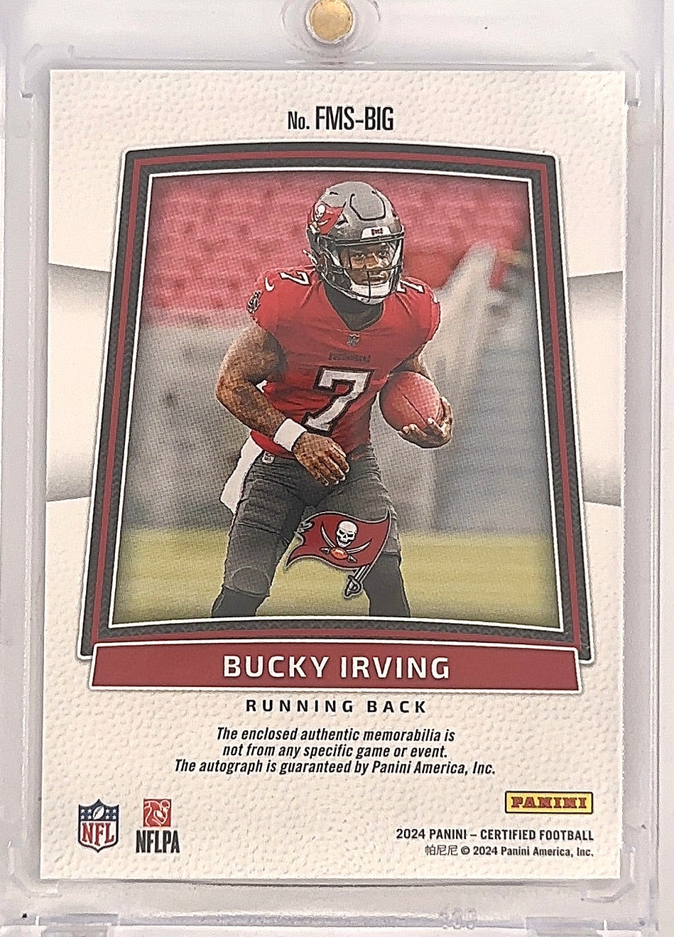 2024 Certified Bucky Irving Freshman Fabrics /349 #FMS-BIG — back