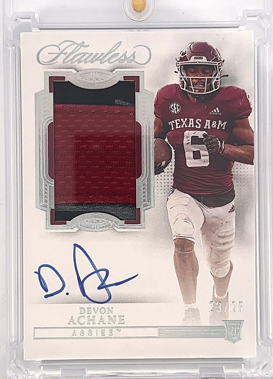 Devon Achane Flawless Collegiate Rookie Autograph 23/25 — front