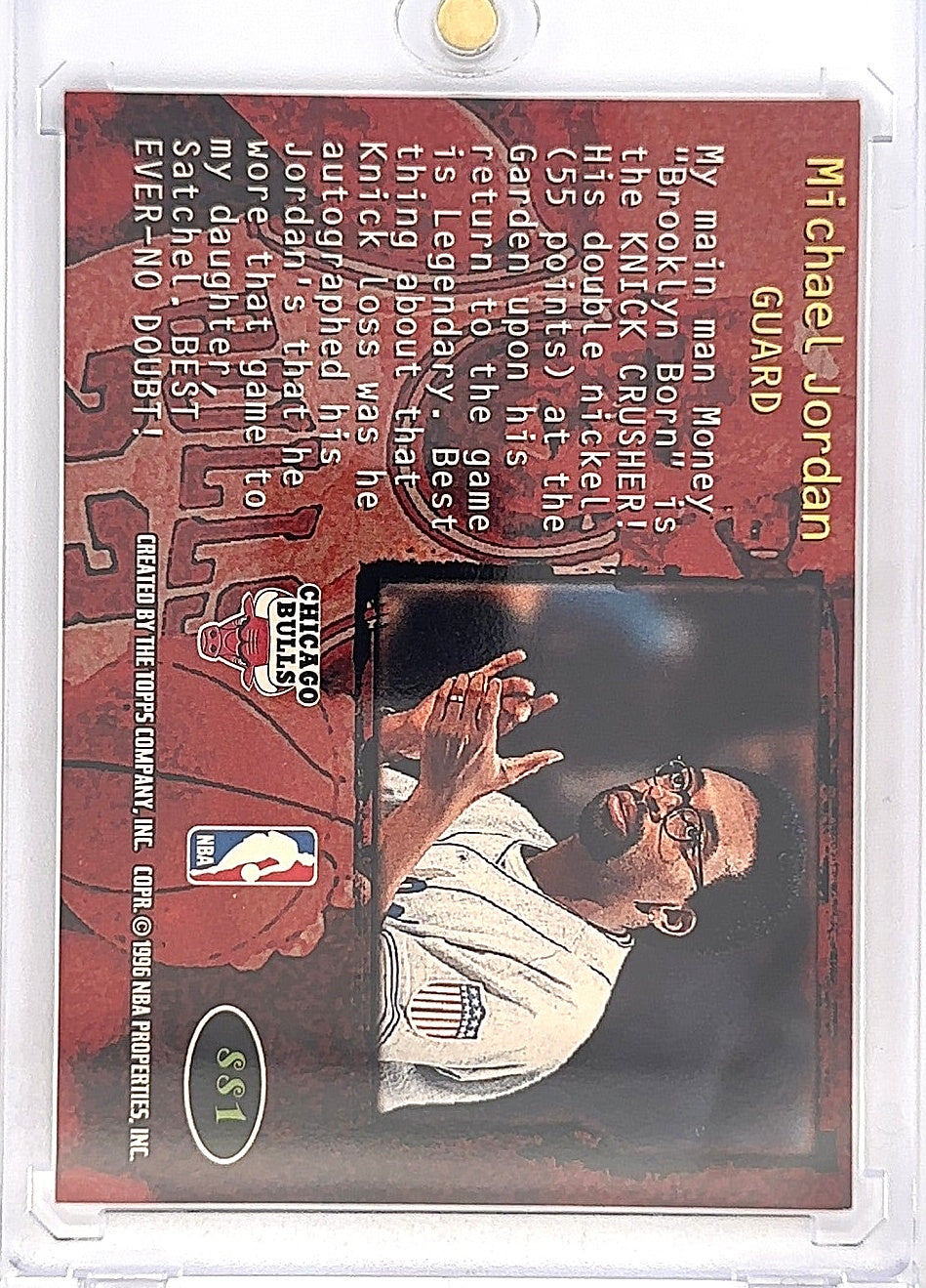 1995 Stadium Club Spike Says Michael Jordan #SS1 — back