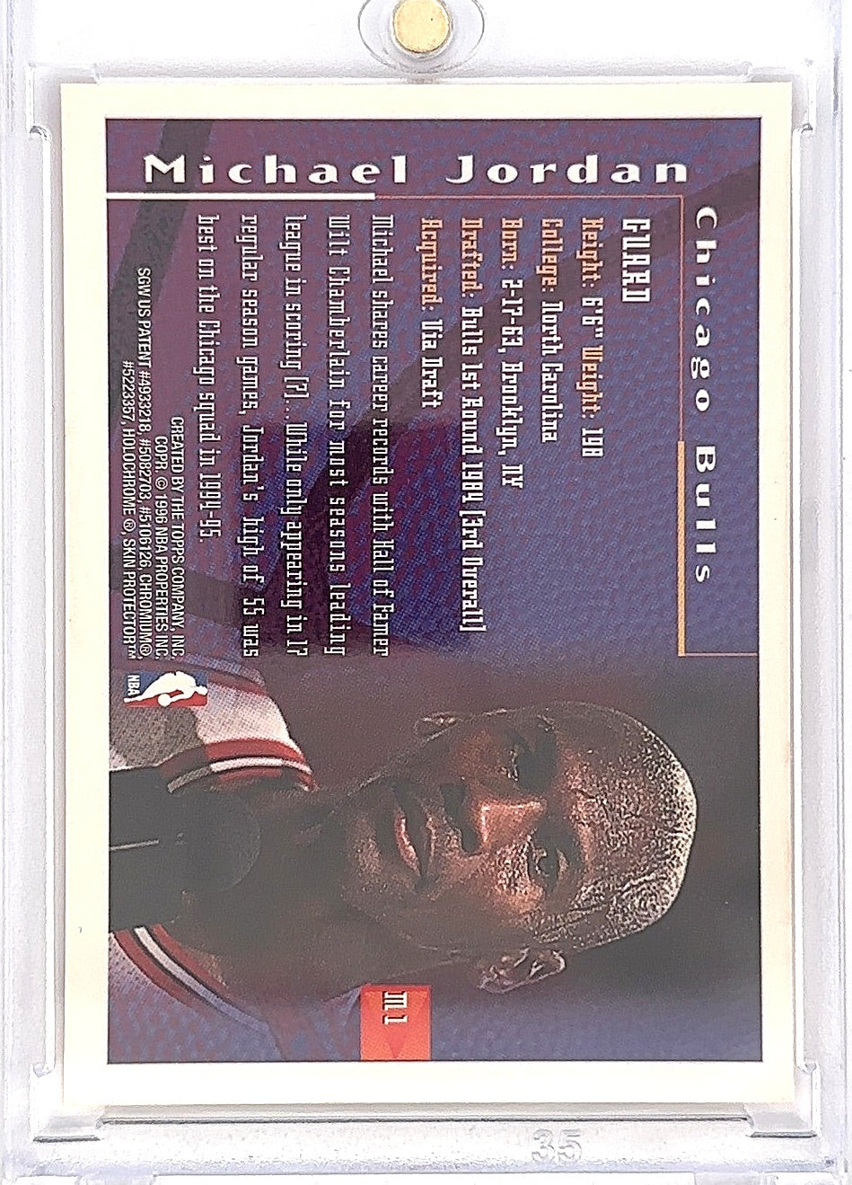 1995 Finest Mystery Michael Jordan [Orange Bordered] #M1 — back