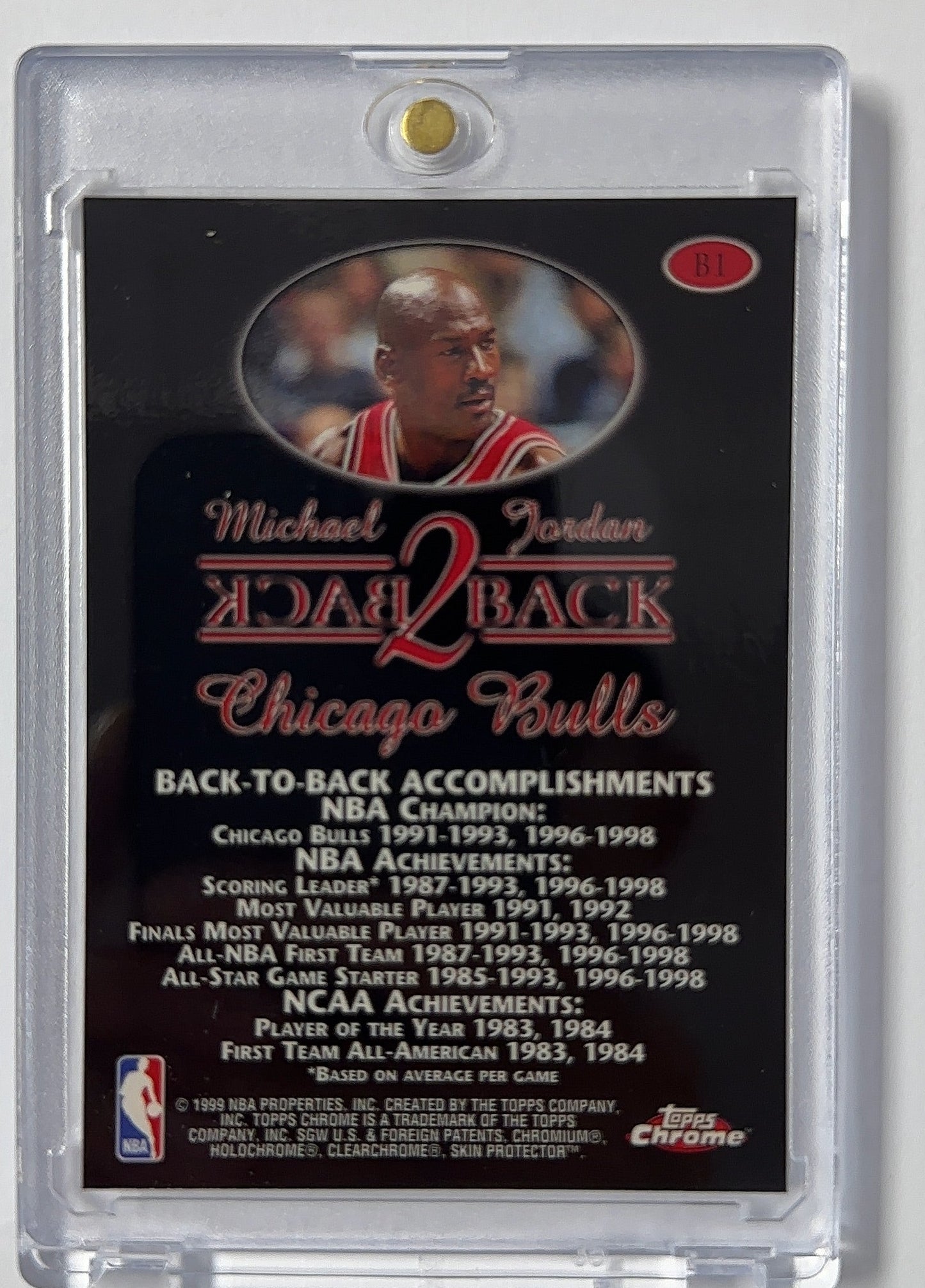 Michael Jordan Topps Chrome Road Back — back