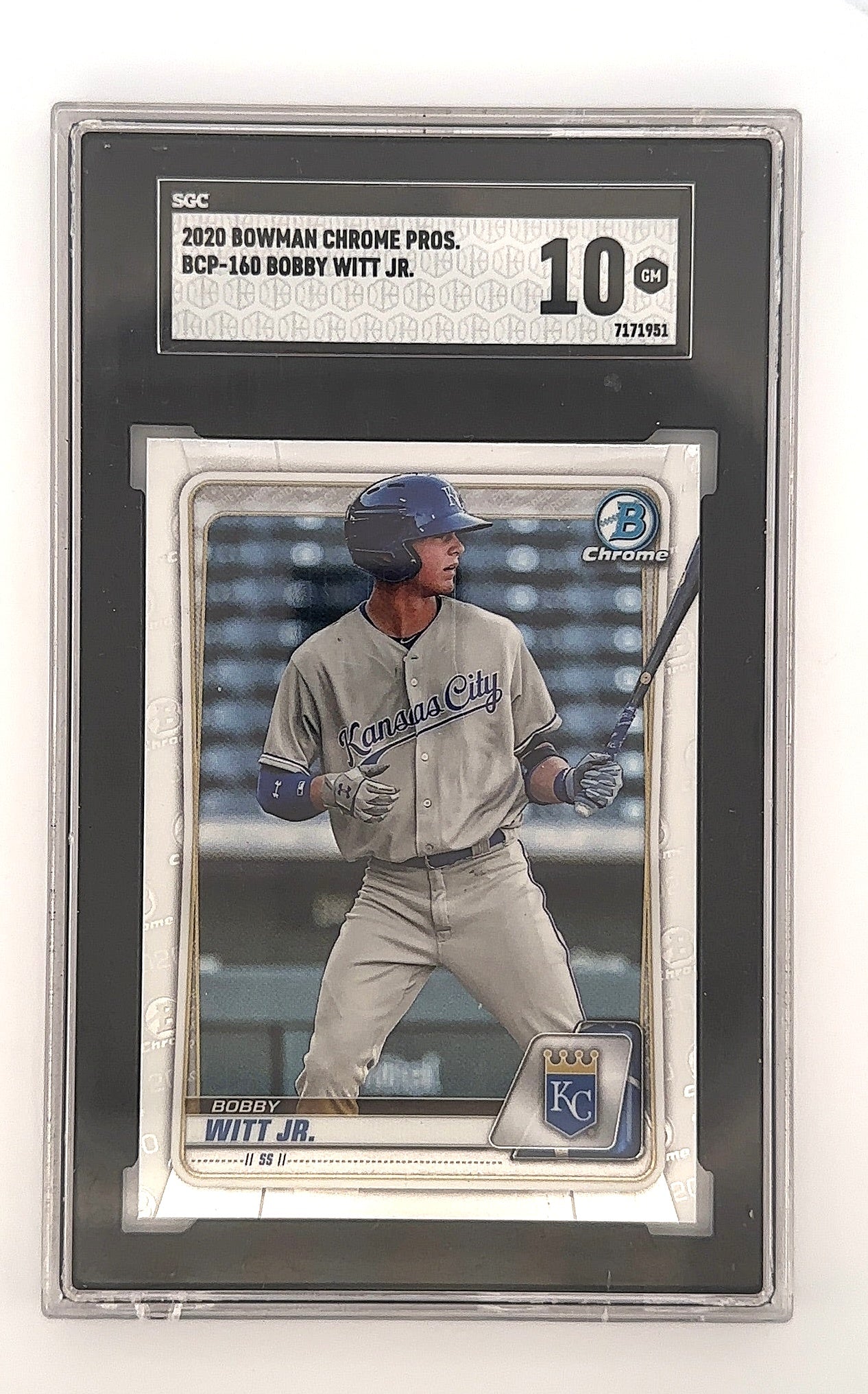 2020 Bowman Chrome Prospects Bobby Witt Jr. #BCP-160 SGC Gem Mint 10 — front