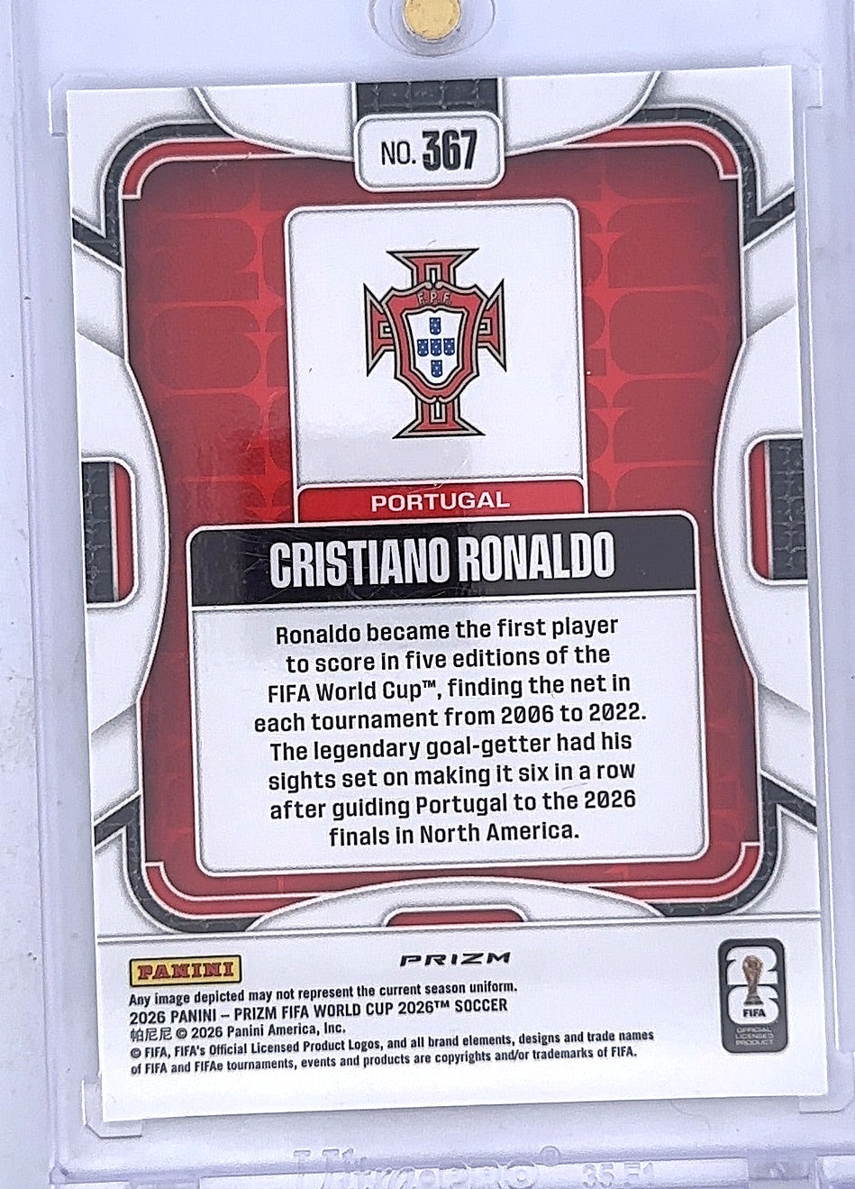 Cristiano Ronaldo World Cup 2026 #367 — back