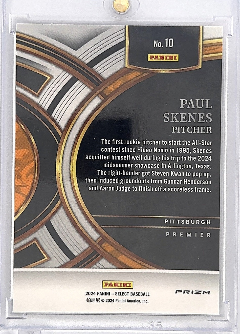2024 Panini Select Premier Paul Skenes [Red Blue Prizm] #10 — back