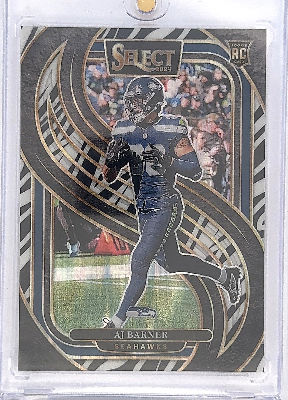 2024 Panini Select AJ Barner [Zebra Prizm Shock] #103 — front