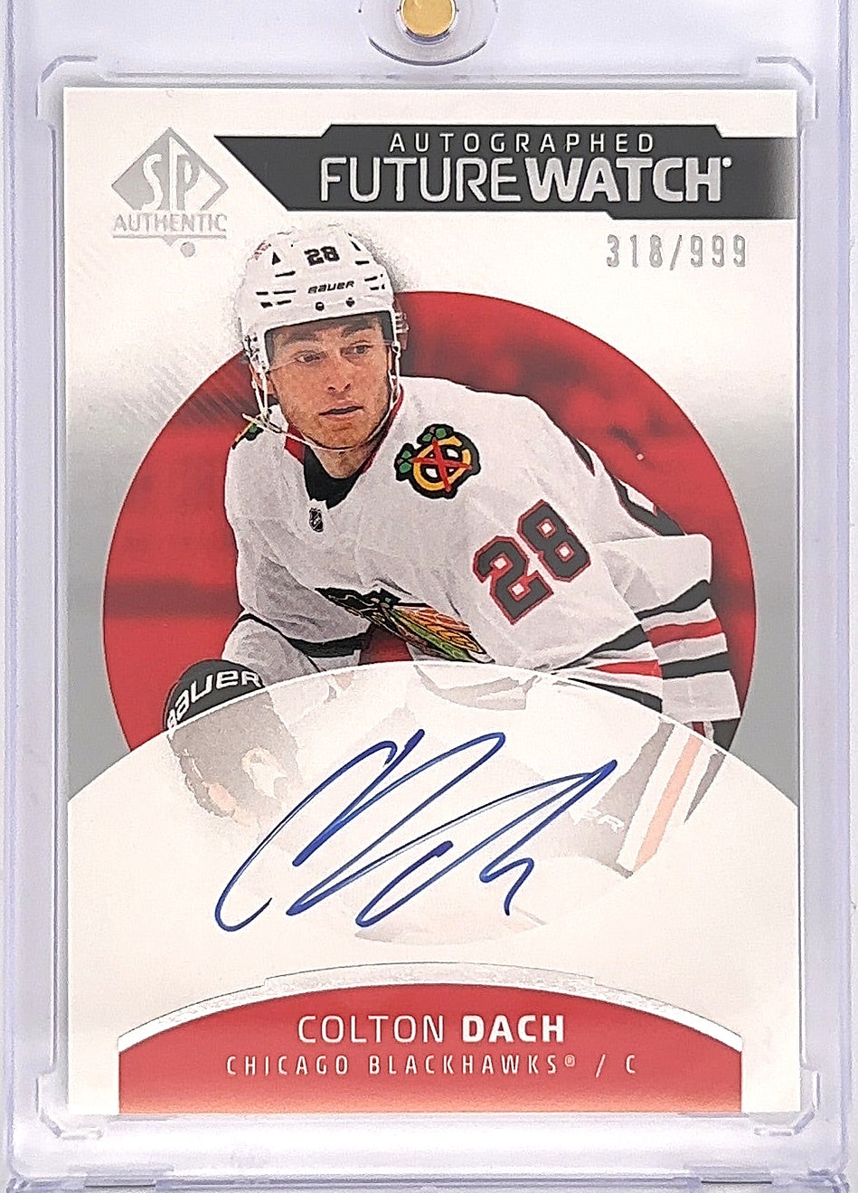 2025-26 SP Authentic Hockey Colton Dach Auto Future Watch /999 — front