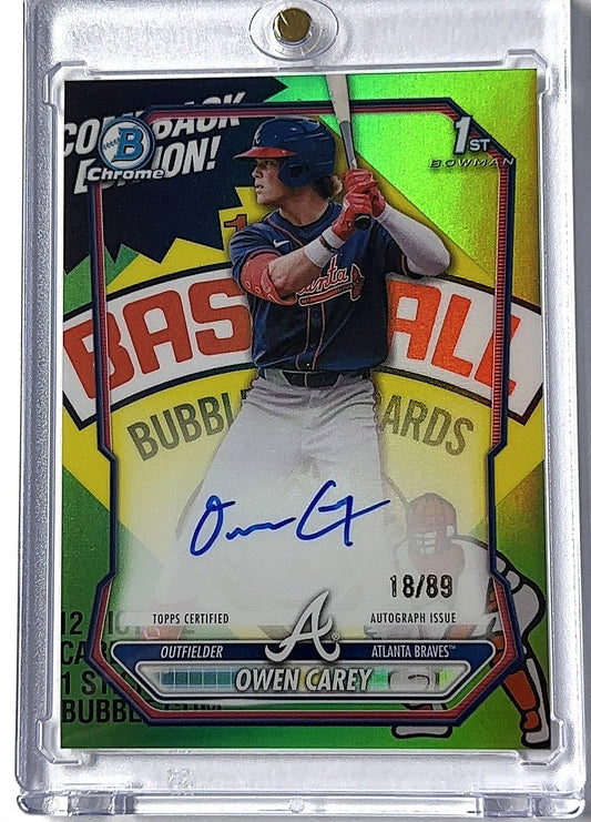 2026 Bowman Chrome Prospect Autograph Owen Carey [Packfractor] #CPA-OC AUTO — front