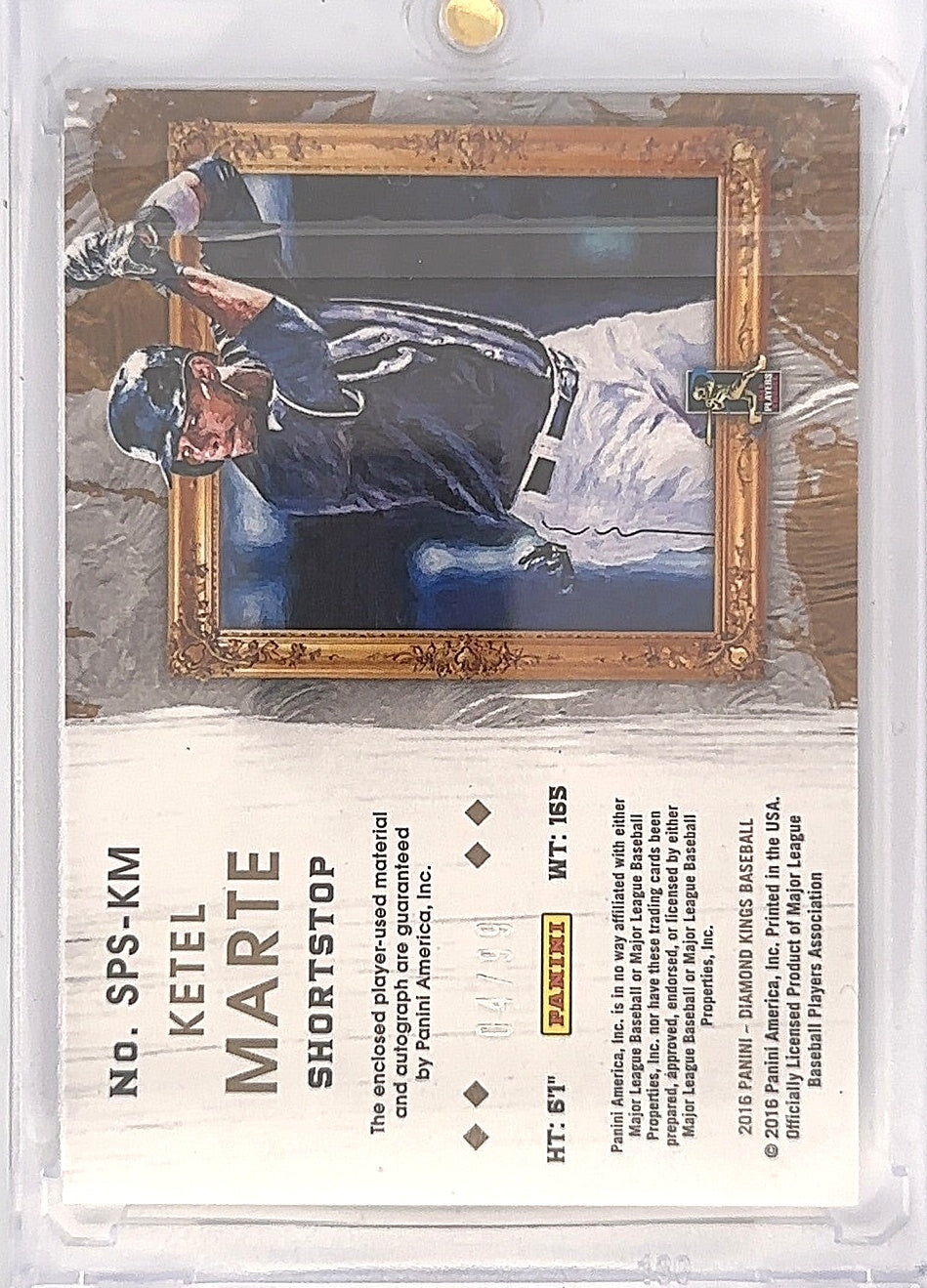 2016 Ketel Marte Panini Diamond Kings Patch Auto /99 #SPS-KM — back