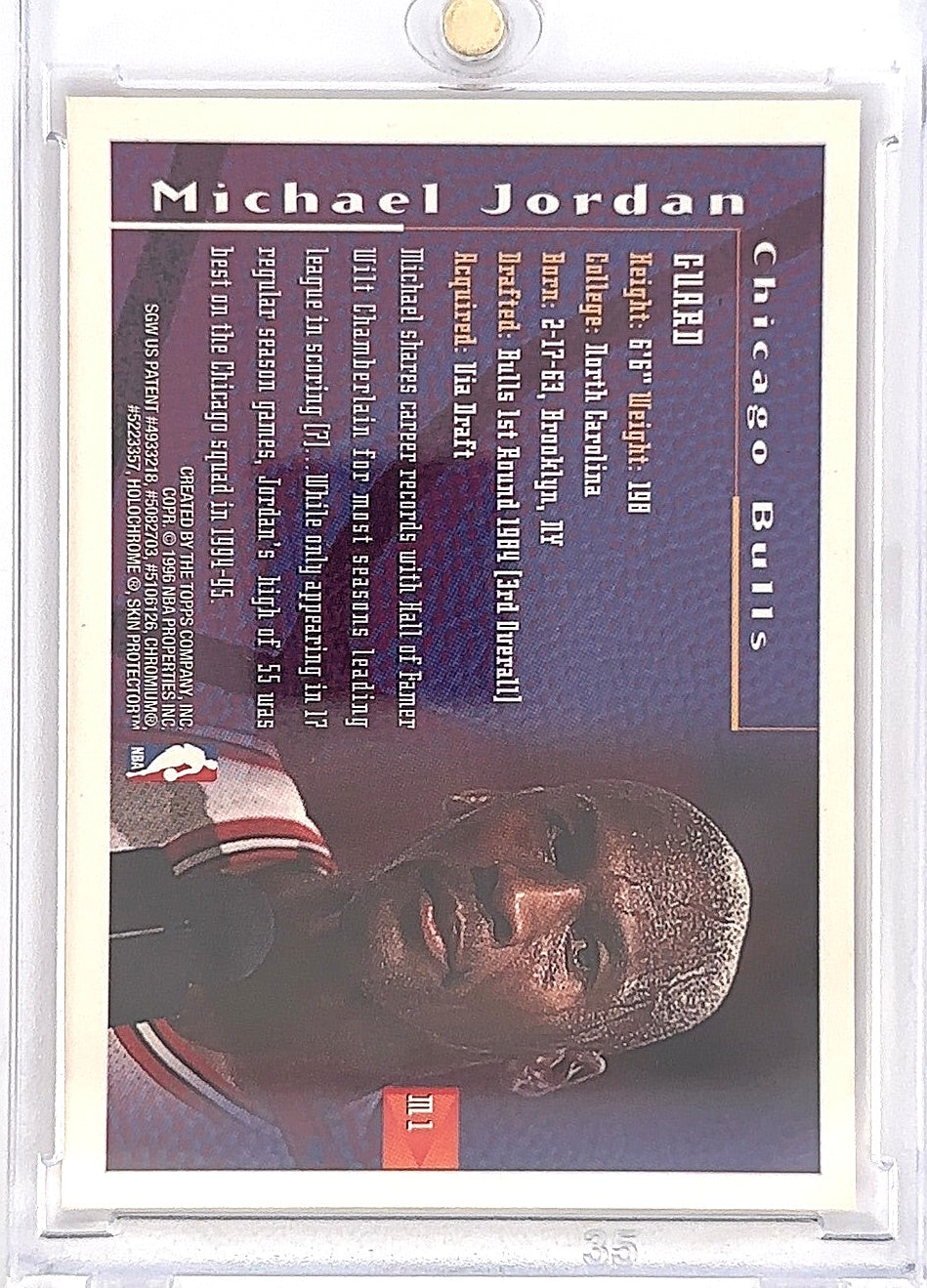 1995 Finest Mystery Michael Jordan [Orange Bordered] #M1 — back