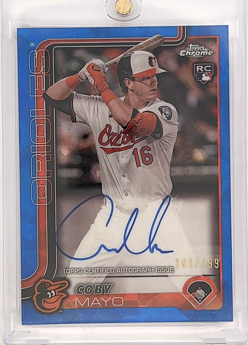 2025 Topps Chrome Sapphire Update Autograph Coby Mayo #USA-CM — front