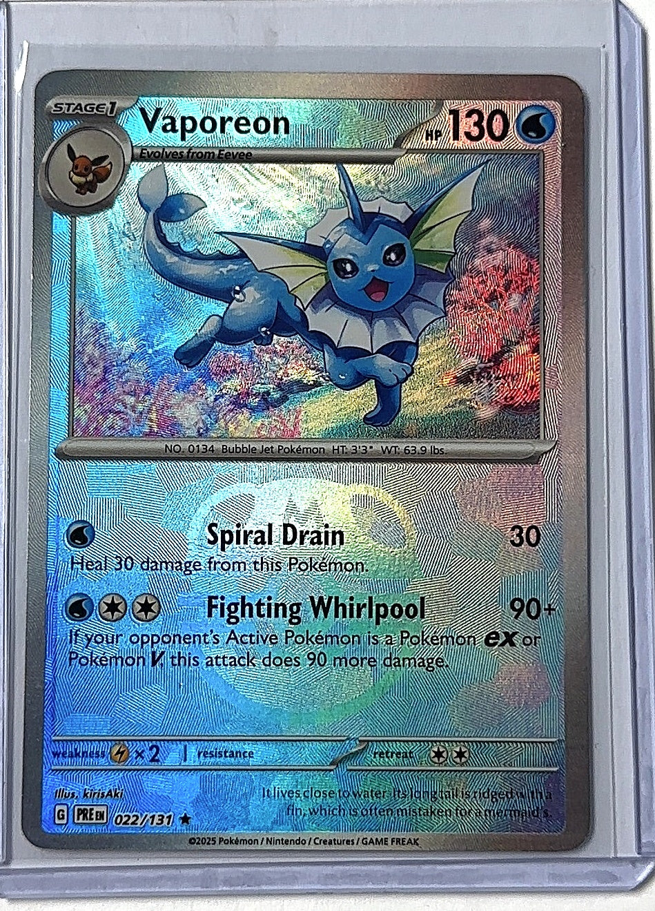 Vaporeon (Master Ball Pattern) #022/131 — front