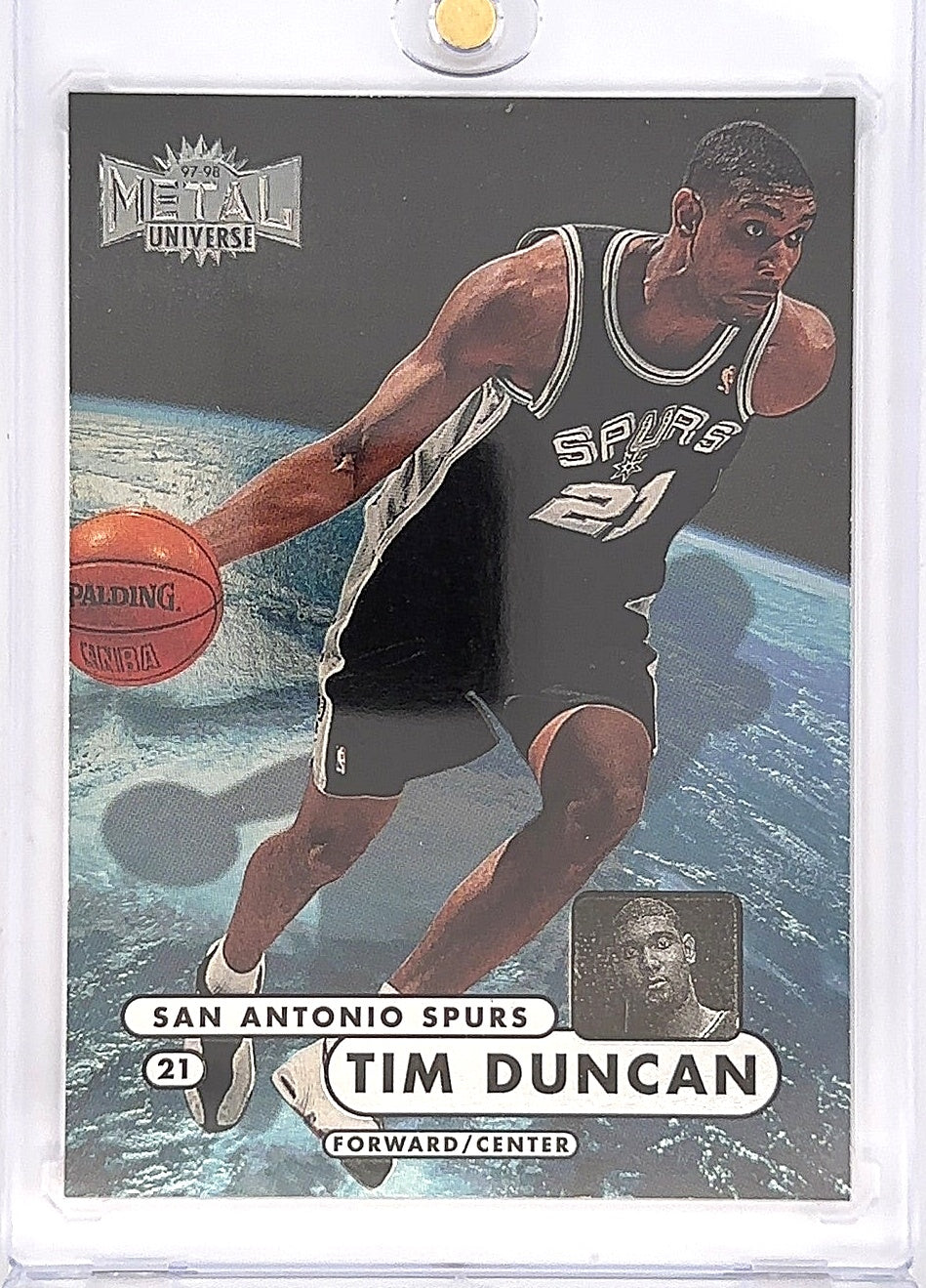 1997 Metal Universe Championship Tim Duncan #72 — front