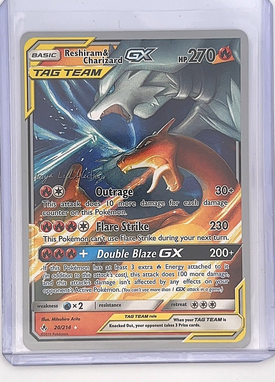 Reshiram & Charizard GX #20/214 — front