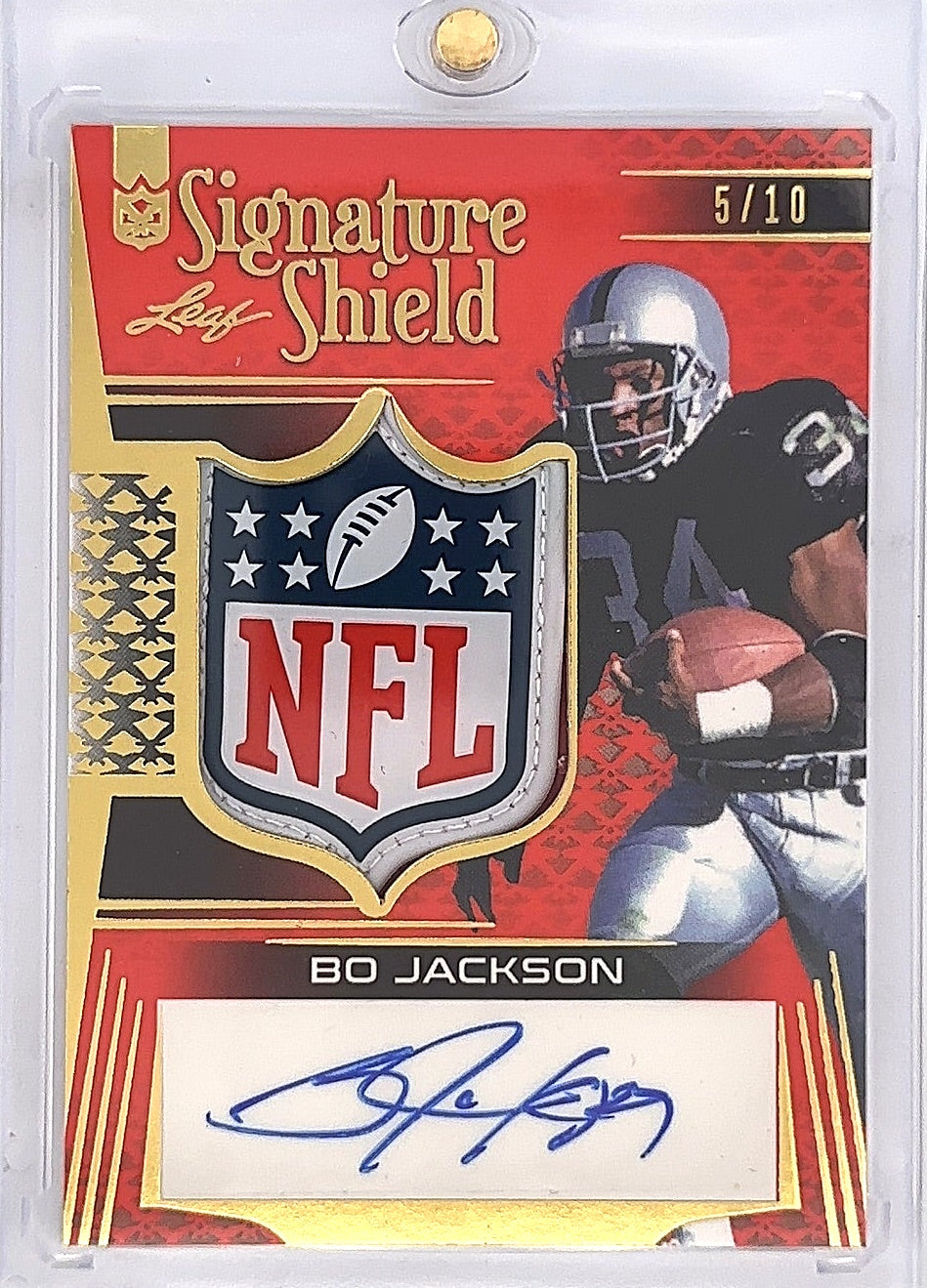Bo Jackson 5/10 Signature Shield Autograph 2023 — front
