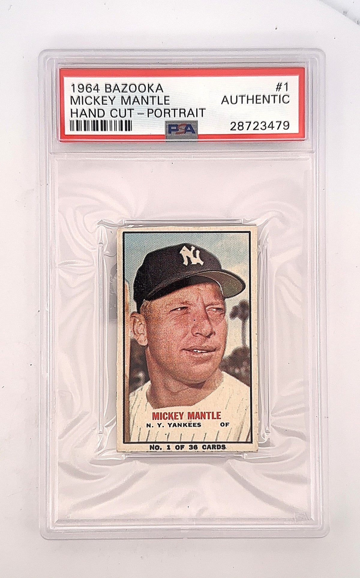 1964 Bazooka Mickey Mantle [Hand Cut Portrait] #1 PSA Authentic — front