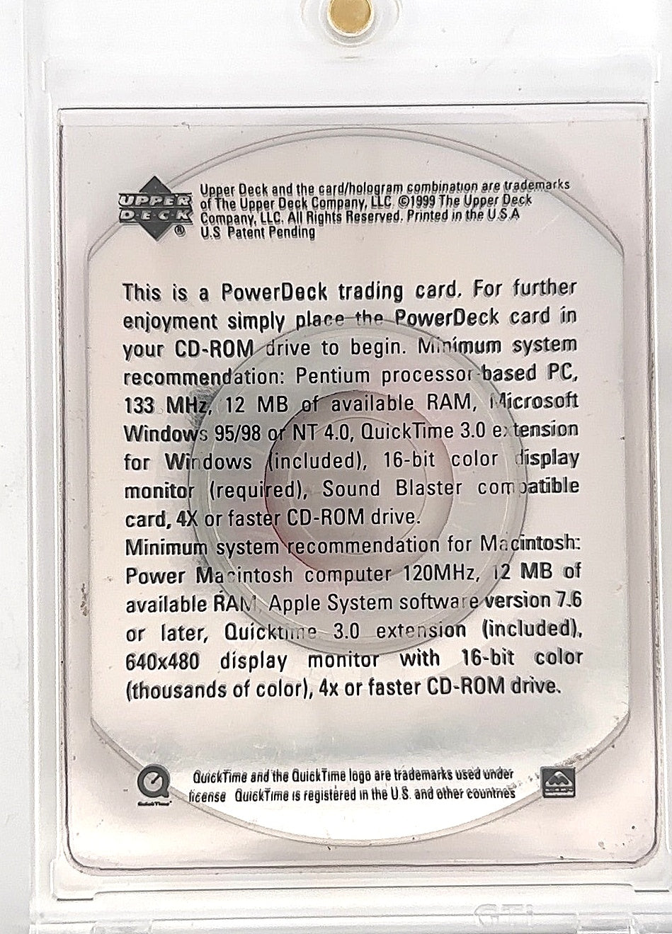 Michael Jordan Athletes of the Century Power Deck — back