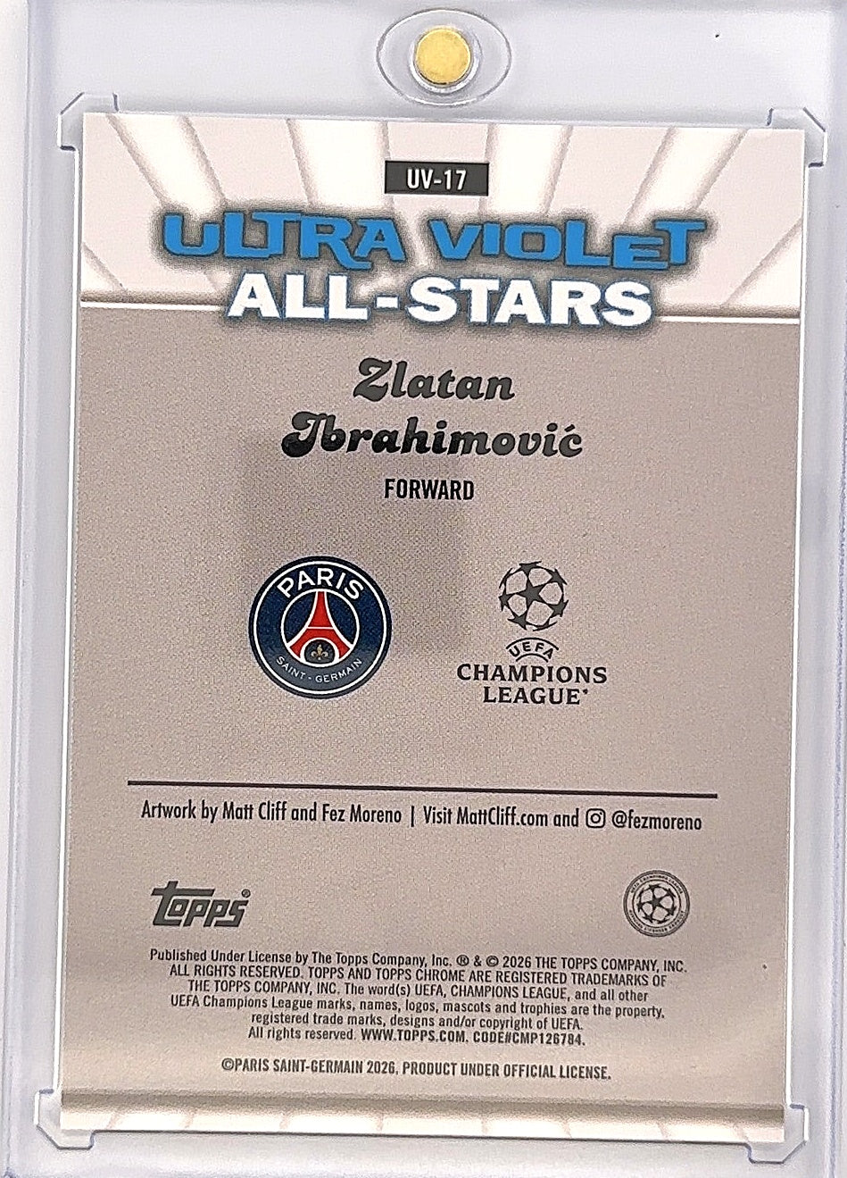 Zlatan Ibrahimović Ultra Violet All-Stars UV-17 — back