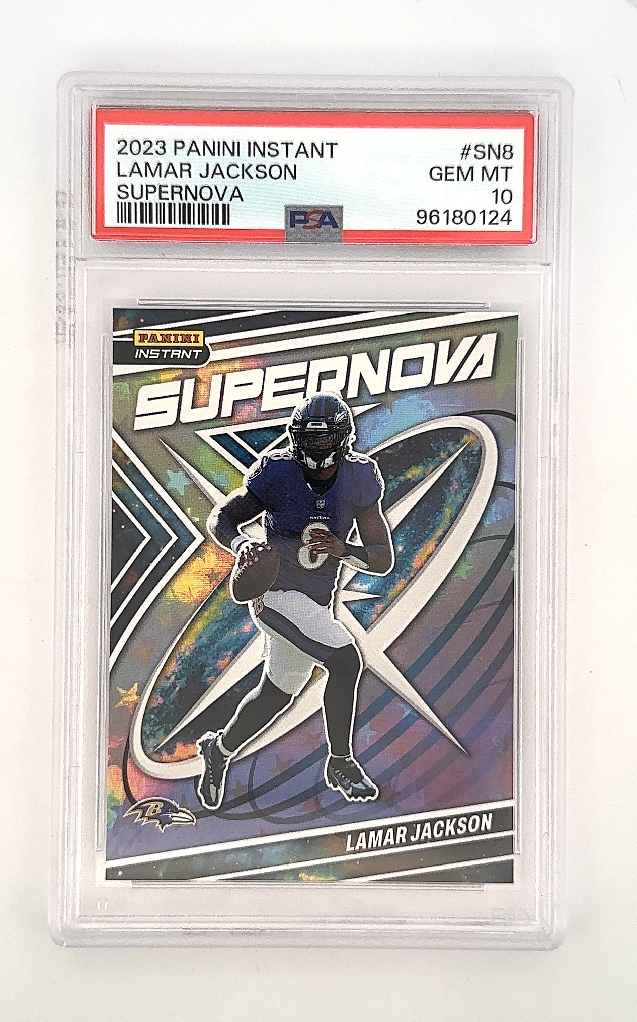 Lamar Jackson SuperNova 2023 PSA GEM MT 10 — front