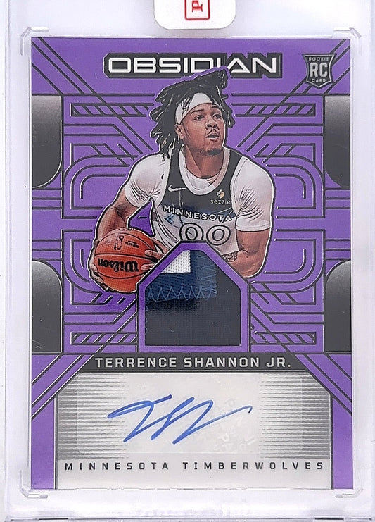 2024 Panini Obsidian Rookie Jersey Ink Terrence Shannon Jr. [Electric Etch Purple Flood] #RJI-TSJ — front