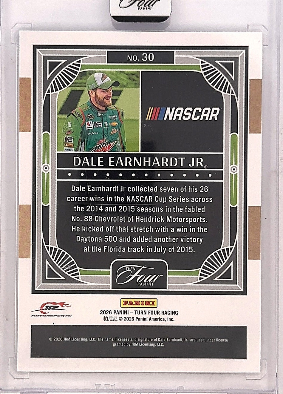 Dale Earnhardt Jr. Turn Four Refractor — back